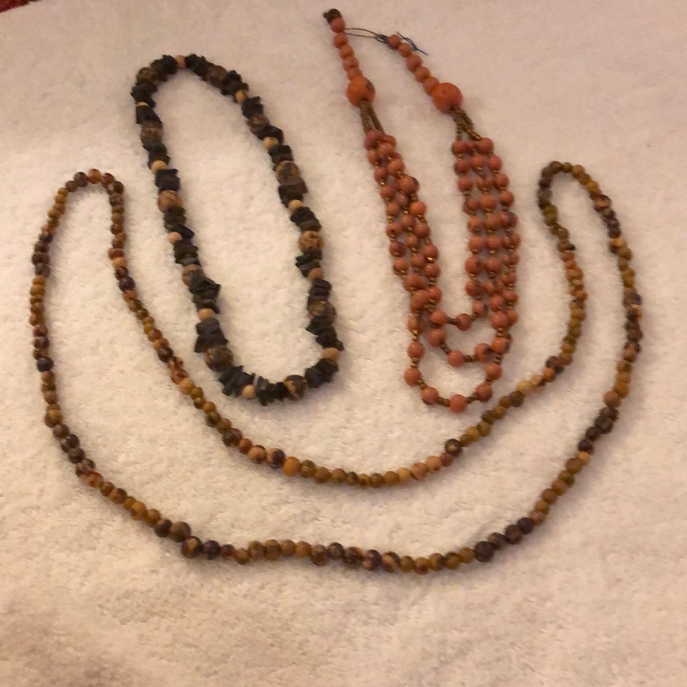 Three fun necklaces.